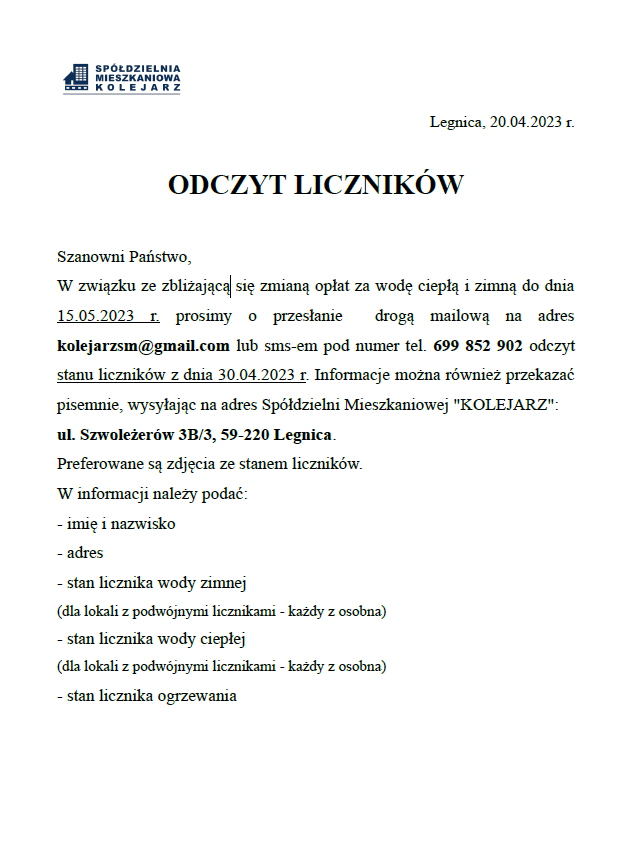 odczyt